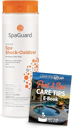 SpaGuard Spa Oxidizador de choque de 35 onzas para bañera de hidromasaje con LeisureQuip Digital Hot Tub Care Ebook (1)