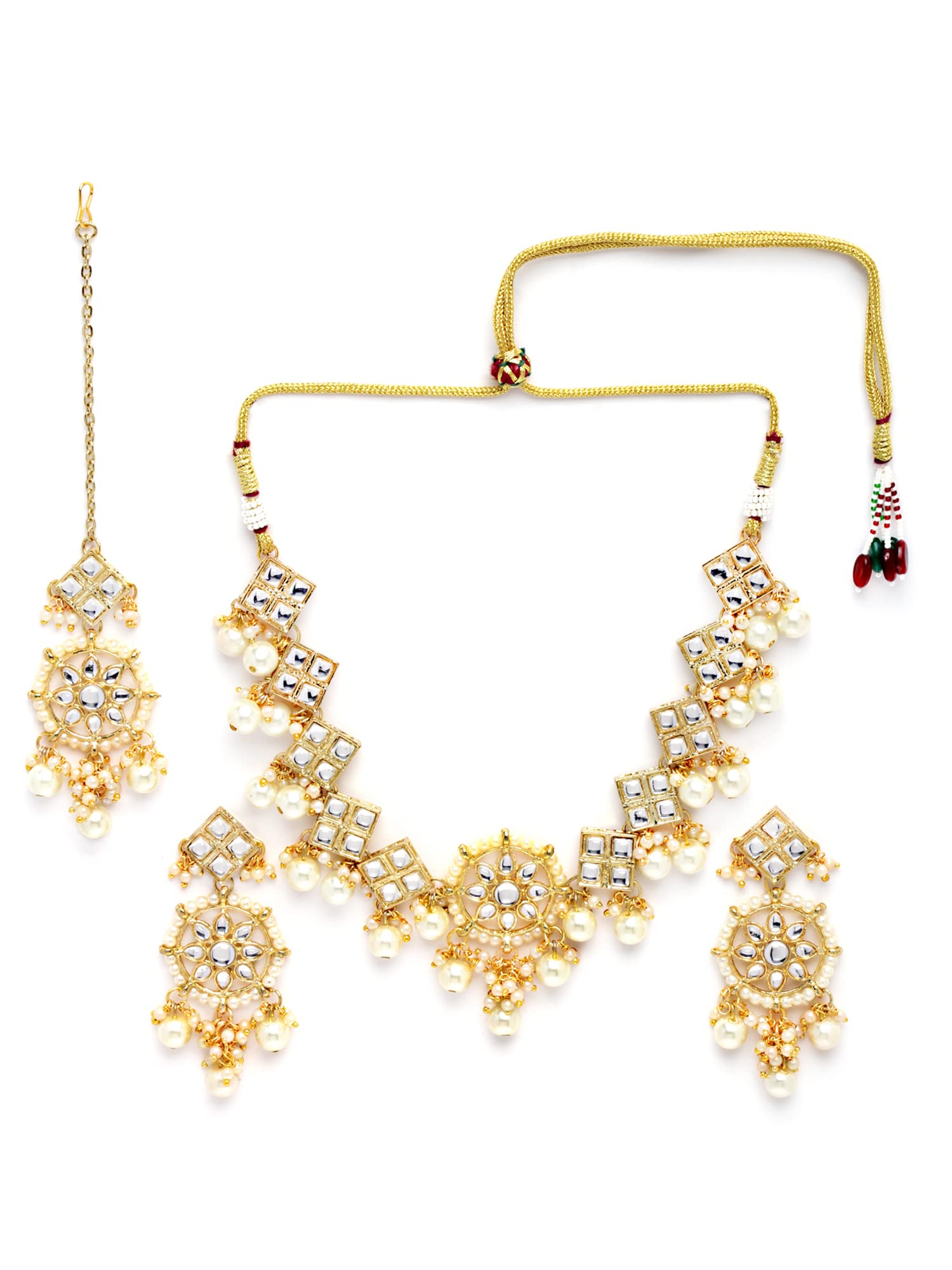Karatcart Gold Plated Square Shape Pearl Choker Necklace Set (B0B7DRKCY5) Amazon Price History, Amazon Price Tracker