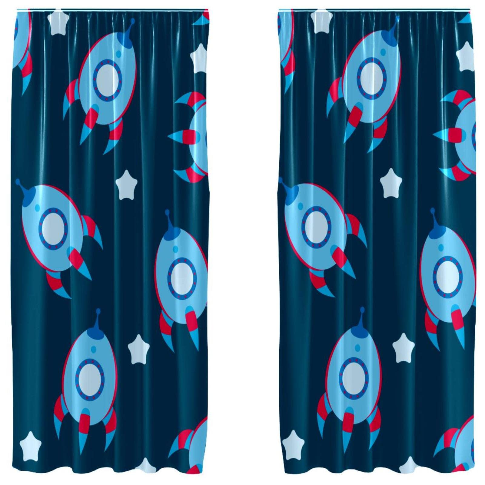 Rideaux occultants galaxie isolants en microfibre douce 140 x 213 cm