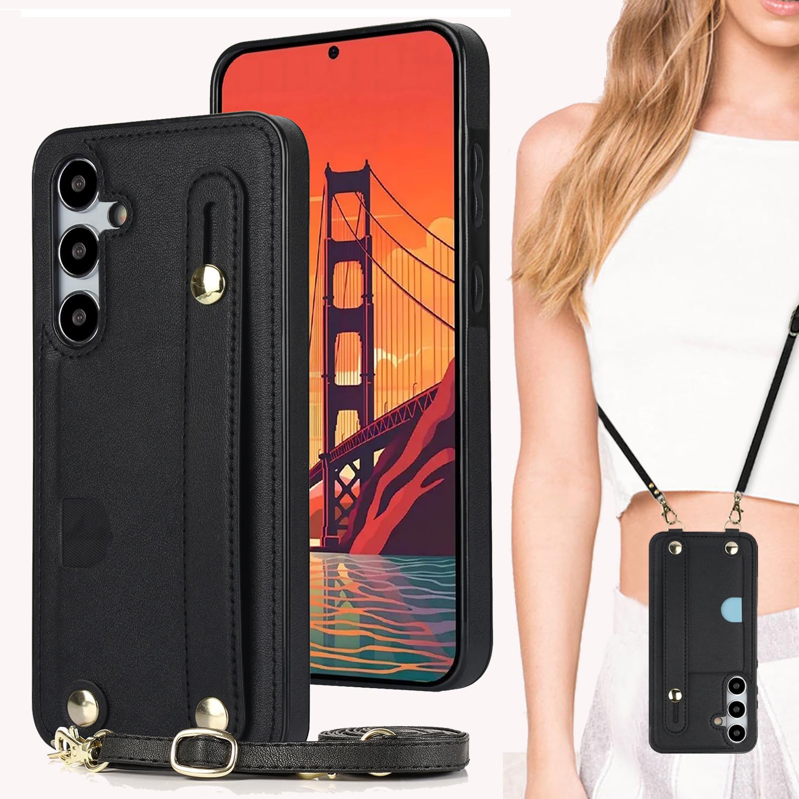 Amazon.co.jp: Galaxy S23 FE SCG24 ケース 肩掛け 首かけ 斜めがけ