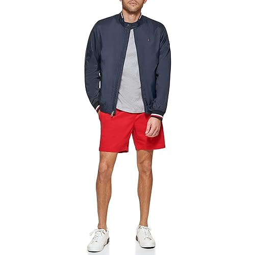 Tommy Hilfiger Men's Lightweight Varsity Rib Knit Bomber Jacket