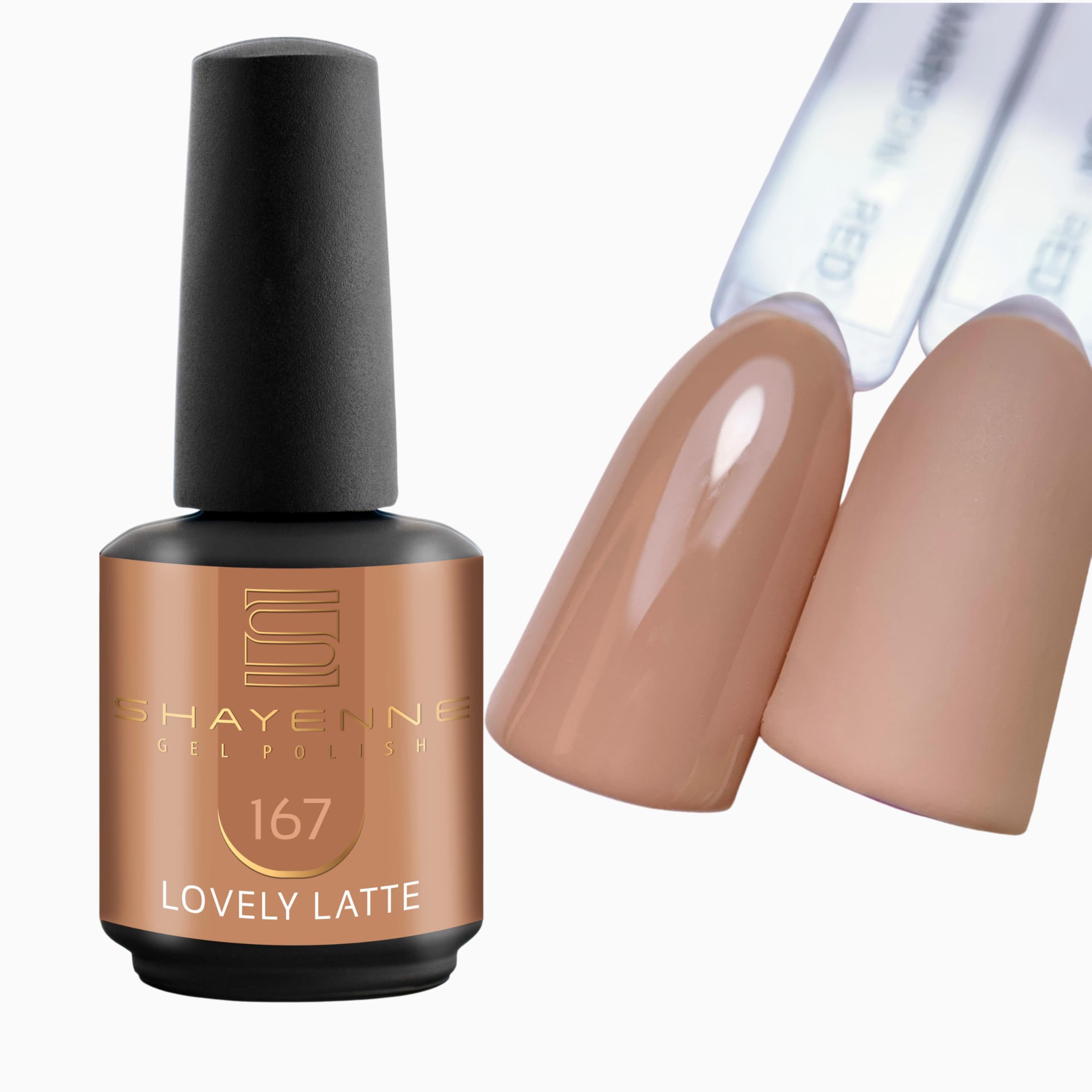 167 Lovely Latte Braun - Shayenne UV Gel Nagellack 15ml - Langhaltend, Hochglanz, Für UV/LED Lampe, Maniküre & Pediküre - Profi-Qualität - Made in Germany