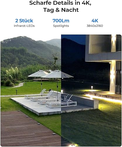 Reolink 4K PoE Überwachungskamera Außen 180° Pan — galinė pusė