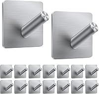 Vista 19 de Ganchos para toallas de baño, 4 unidades, ganchos de pared resistentes para baños, abrigos, batas, cocina, ganchos autoadhesivos sin perforación