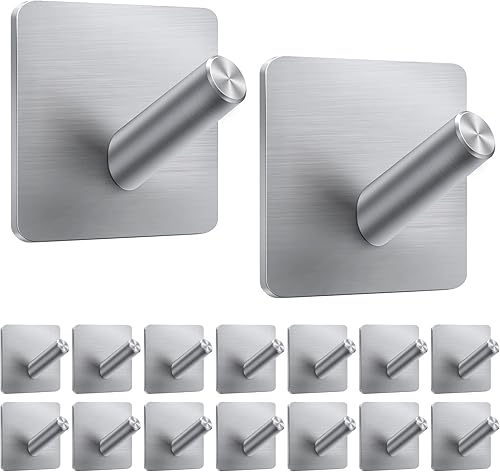 Miniatura 19 de Ganchos para toallas de baño, 4 unidades, ganchos de pared resistentes para baños, abrigos, batas, cocina, ganchos autoadhesivos sin perforación