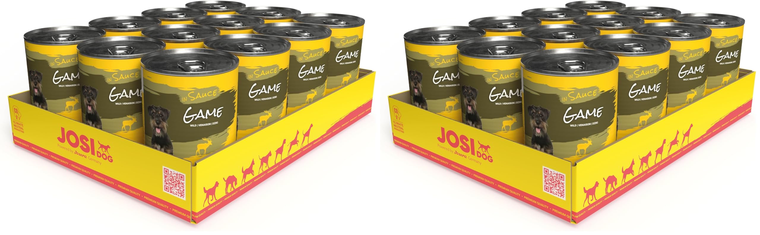 JosiDog Game in Sauce (12 x 415 g) | Adulte | Nourriture Humide Premium pour Chiens Adultes | avec gibier en Sauce & vitamines D3 & E | Powered by JOSERA | Aliment Complet | 12 pièces (Lot de 2)