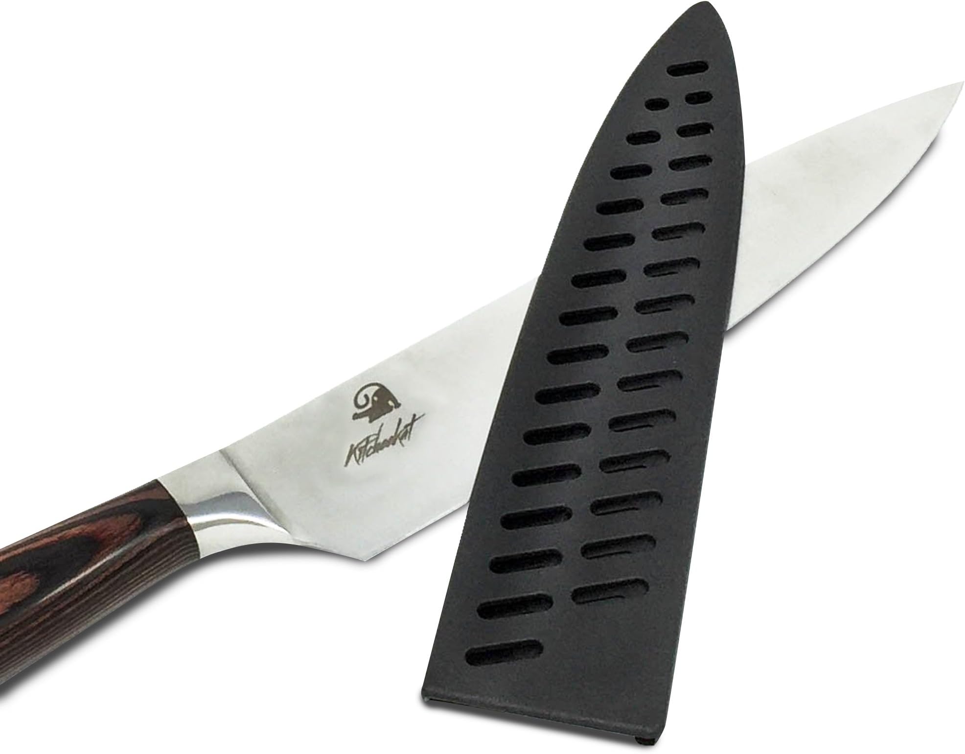 Smaller Width Perforated Kitchen Knife Guard | Fits 1.7 Inches Wide Chef Knives Keeps Blade Sharp | Unique Design Prevents Moisture and Helps Drying | Stores Flat In Your Drawer, Excellent For Travel
