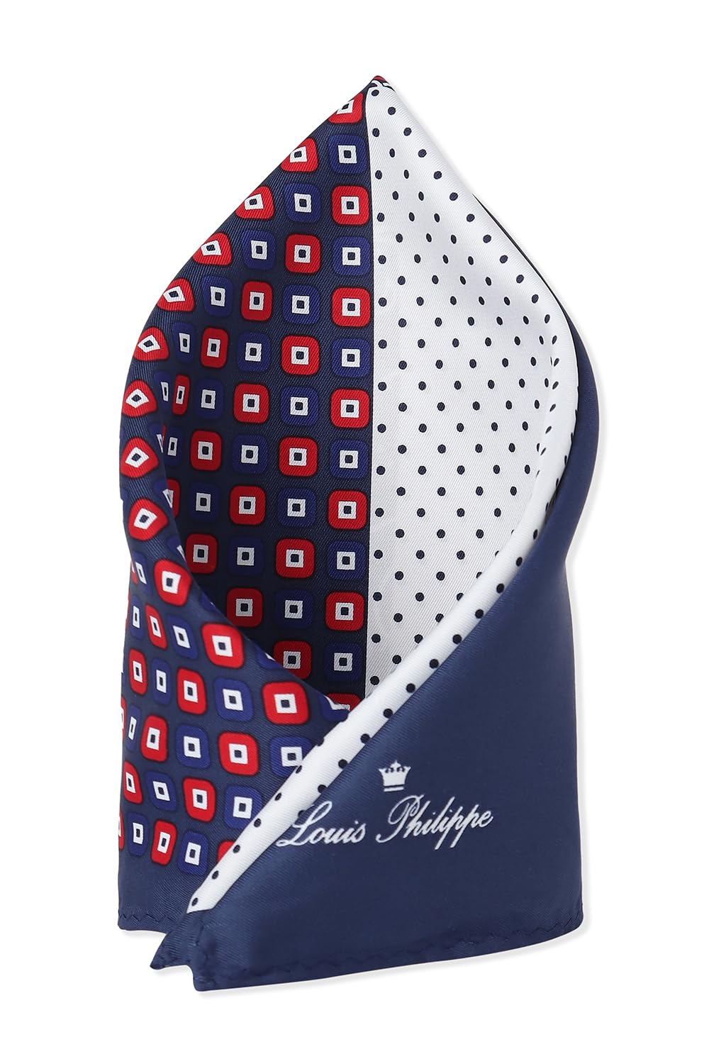 louis philippe Polyester Blend Men's Navy Print Formal Pocket Square, Free Size-picture-37