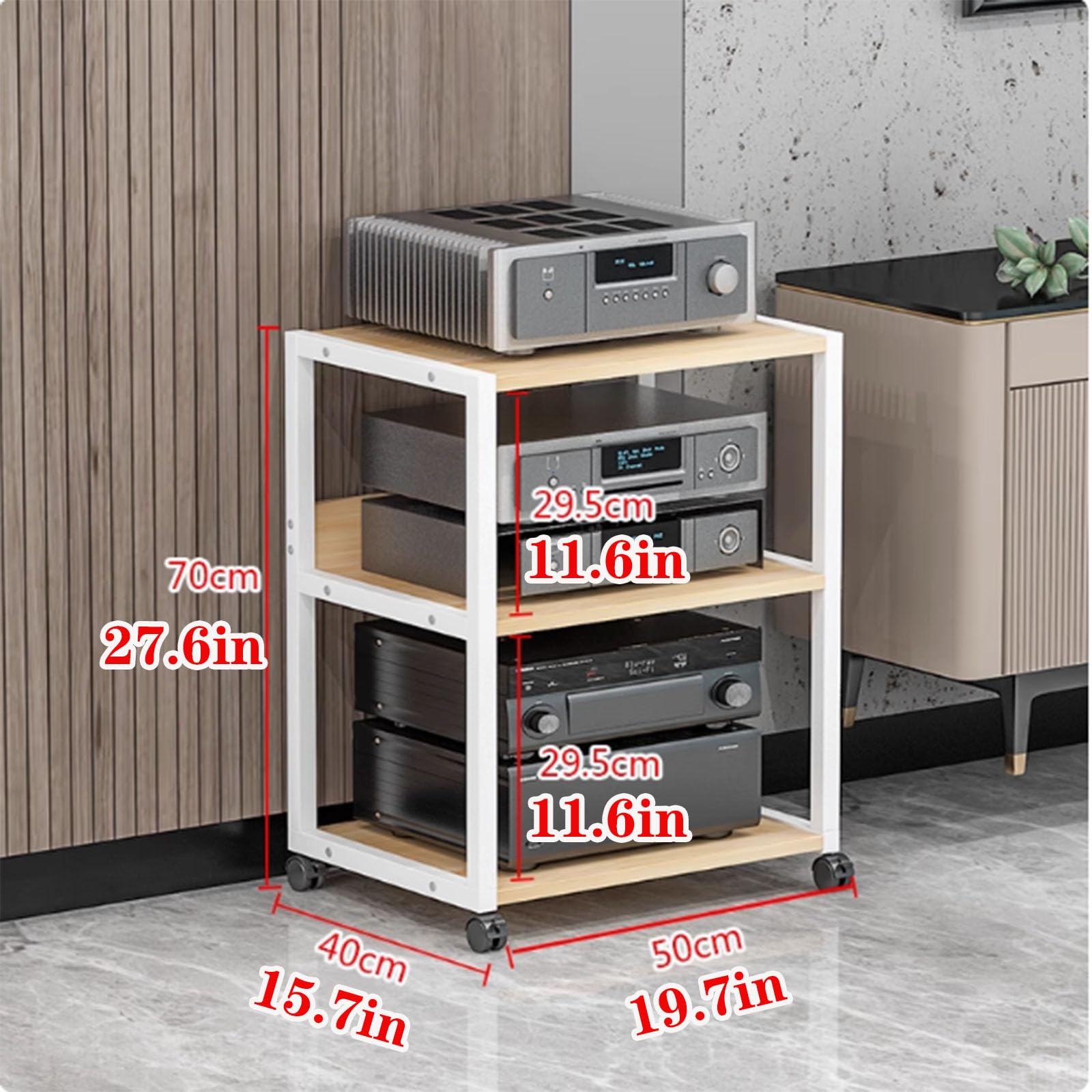 Stojak na media AV z kółkami, półka na gry, szafka dźwiękowa, szafka stereo, witryna, stojak na multimedia, stojak na audio, stojak na konsolę do gier ze schowkiem, wieża stereo audio