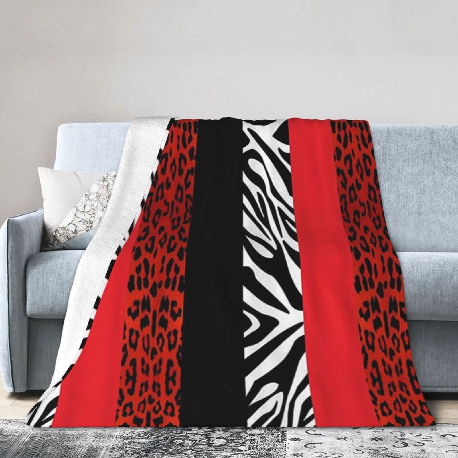 Couverture polaire pour canapé et salon plaid microfibre rouge lit cosy