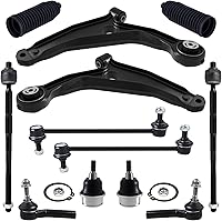 TUCAREST 12-Pc Front Suspension Kit for 2009-2020 Dodge Journey: Control Arms, Ball Joints, Tie Rods, Sway Bar Links