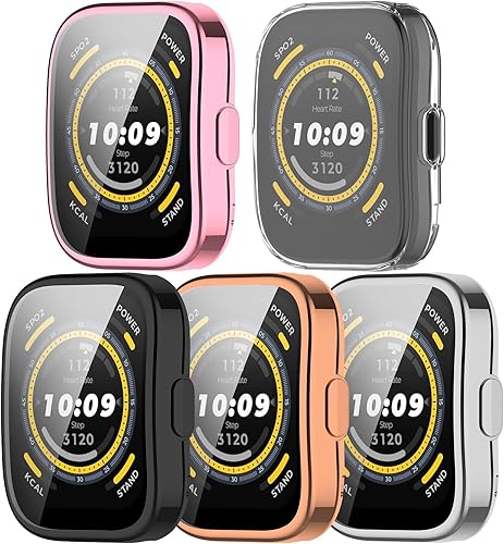 Miniatura 1 de Paquete de 5 fundas protectoras de pantalla compatibles con Amazfit Bip 5 Smart Watch de 1.91 pulgadas, funda protectora diseñada para Amazfit Bip 5