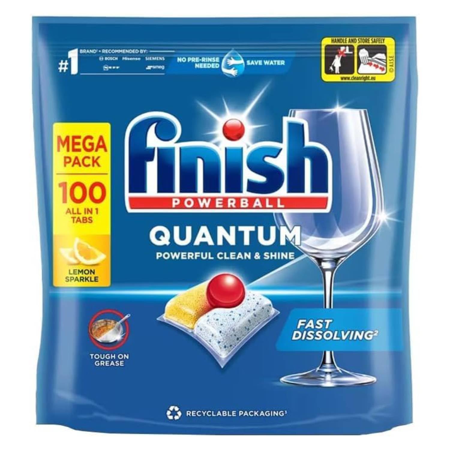 Sponsored Ad – Dishwasher Tablet, Quantum Infinity Shine, 100 Tablets, Lemon Sparkle, Powerful Clean & Shine Detergent Tabs, Tough on Grease Stains