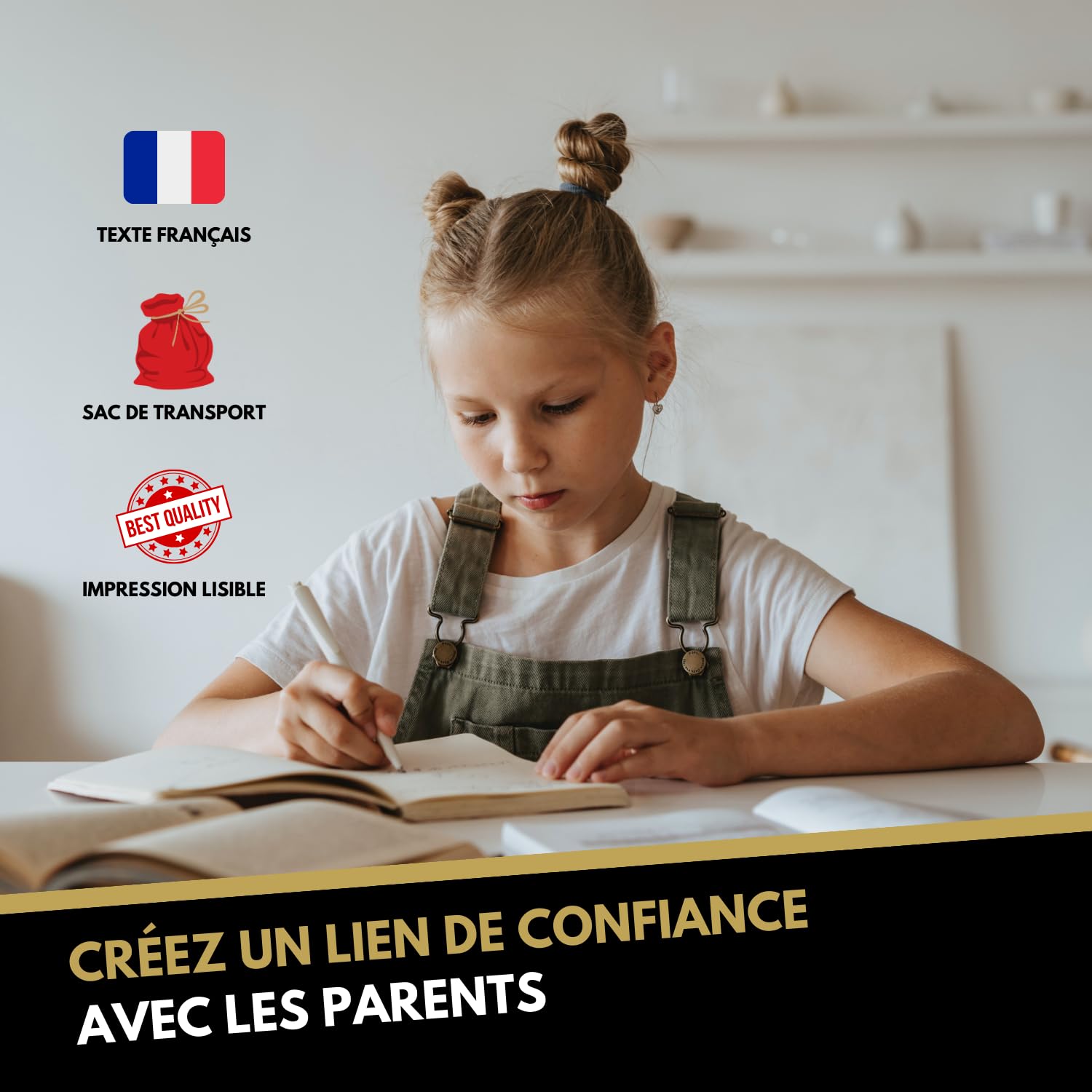 Tampon enseignant Français. Boite de 15 Tampons enseignants personnalisé, 3 encres, 200 gommettes, EBOOK OFFERT. Cadeau institutrice, maîtresse, Professeur École, Maître. Idéal pour Motiver les élèves