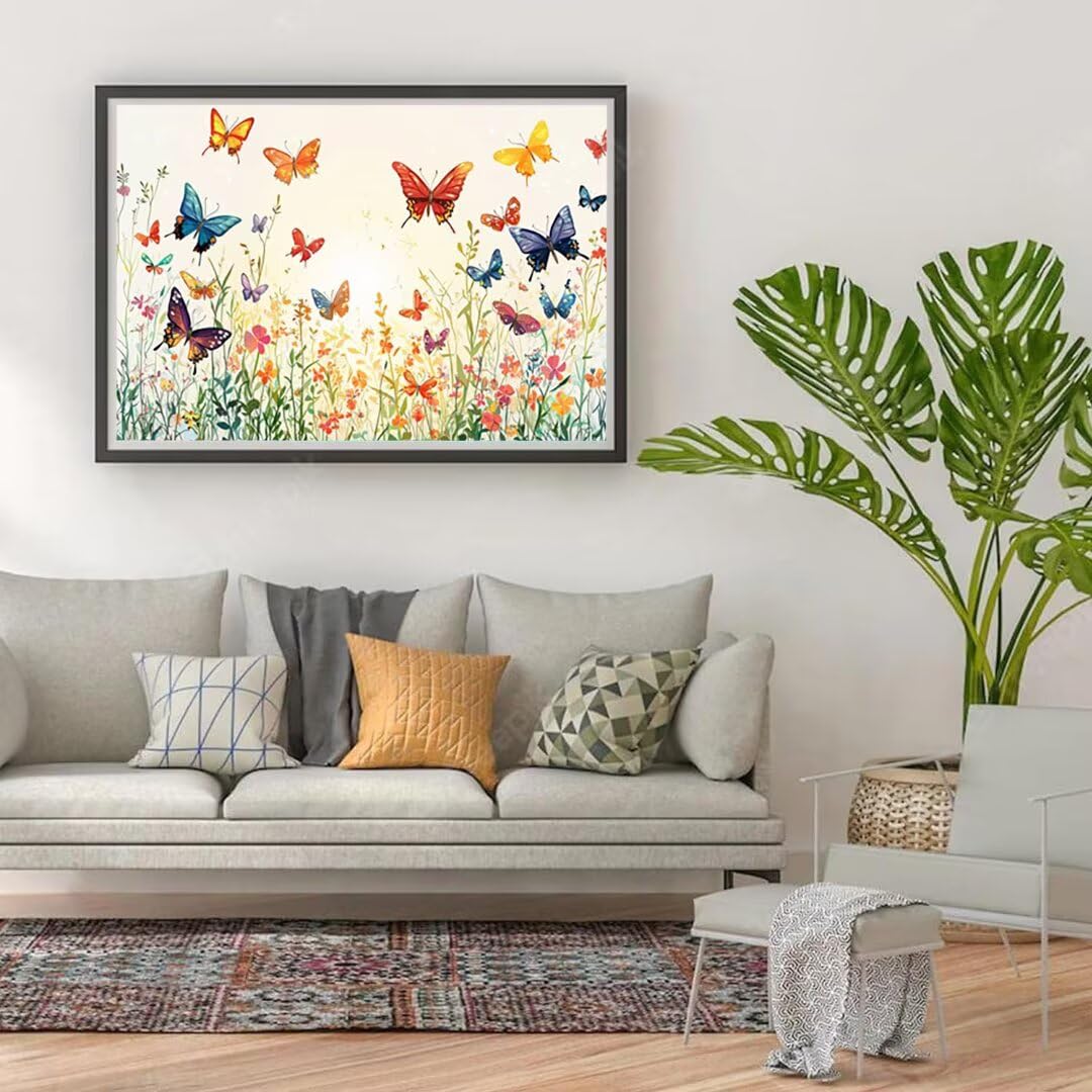 5D Motyl Diament Malarstwo Sztuka, Kwiat Diament DIY Dorośli Zestaw Diamentowy Zestaw Do Malowania, Kryształ Haft Krzyżowy Haft Diamentowy Malarstwo, Do Dekoracji Domu 70x90cm -36967