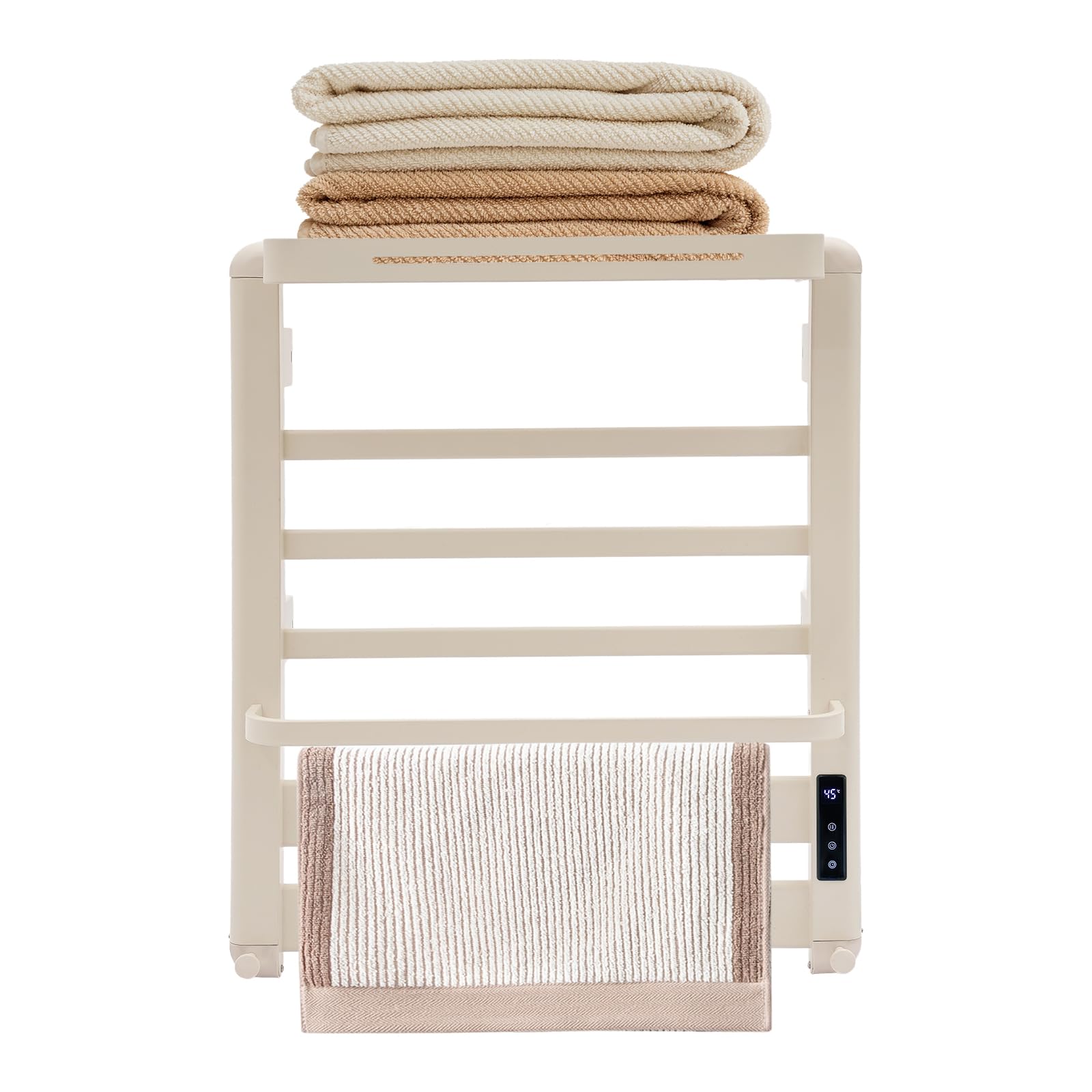 Scaldasalviette elettrico, 50 x 60 cm, montato a parete, con controllo touchscreen, riscaldamento rapido e intelligente con temperatura costante per bagno, hotel e spa