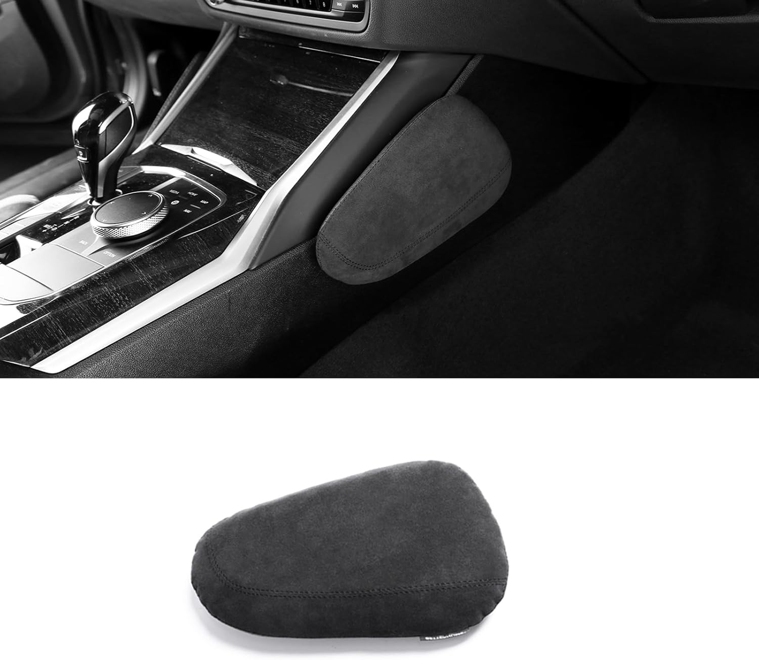 BETTERHUMZ Car Leg Pad Cushion for Alcantara Compatible with BMW 1 2 3 4 5 6 7 Series X1 X2 X3 X4 X5 X6 X7 Center Console Armrest Cushion Accessories (Driver Side)