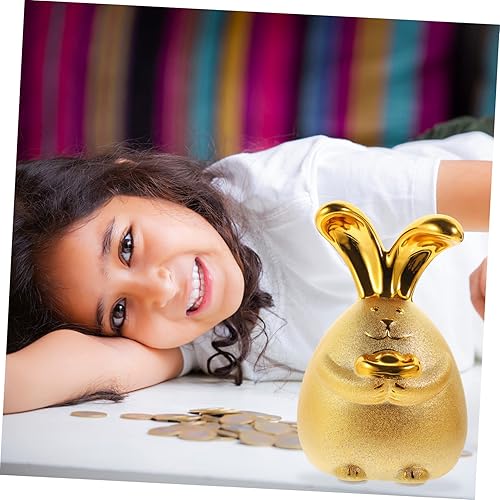 Miniatura 4 de Figura de conejo de año nuevo chino 2023, 4 piezas, alcancía de conejo, estatua de festival de primavera, tarro de ahorro de dinero, alcancías para