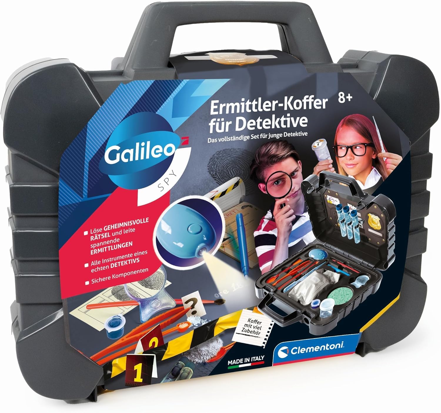 Galileo Spy Ermittler-Koffer für Detektive & Geheimagenten - Spannendes Detektiv-Set - Spielzeug für Kinder ab 8 Jahren - 59414 von Clementoni