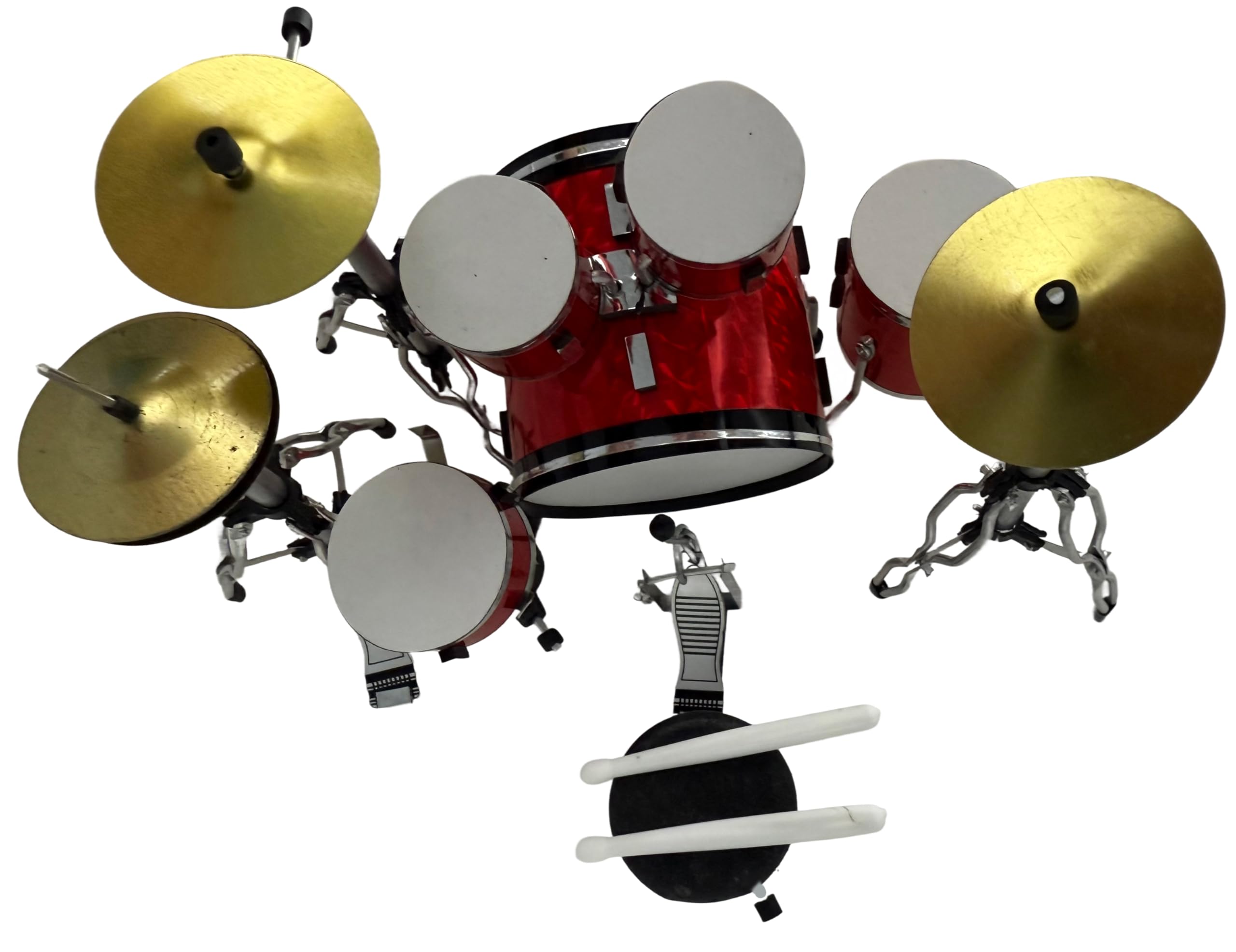 ROCKSTAR - Miniatura Bateria Acustica Rolling Rojo Metálico BMD-012 Regalo Musical