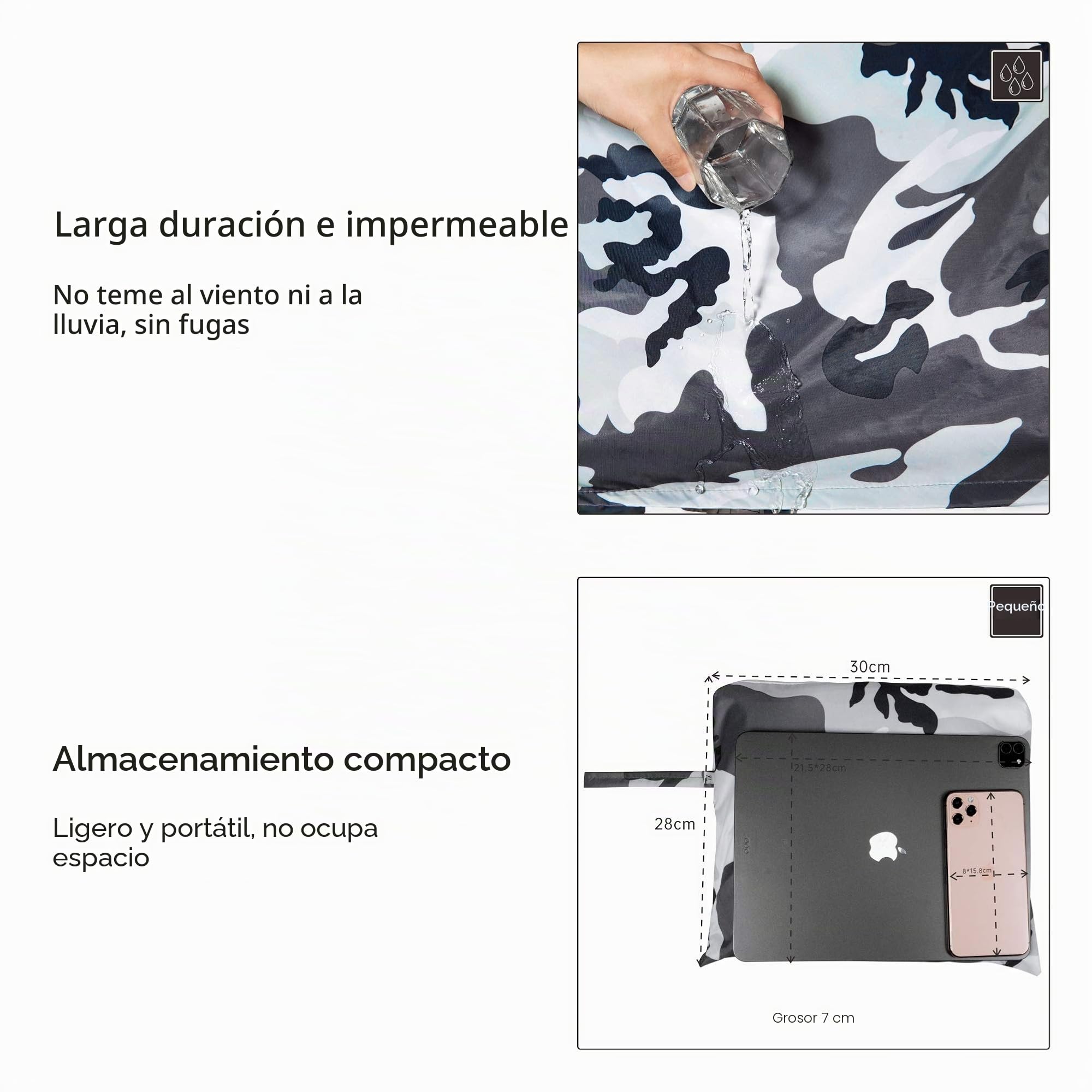 Chaqueta Impermeable para Hombre o Mujer con Capucha, diseño camuflado de