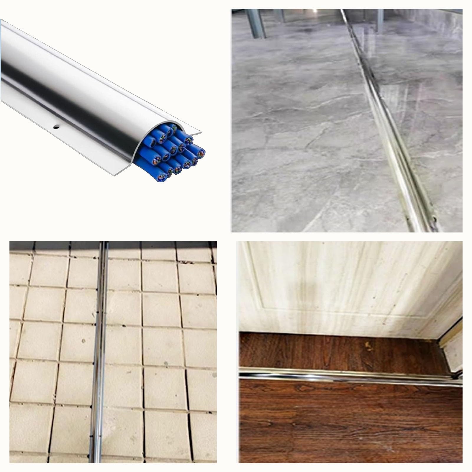 Zestaw kanałów kablowych, Kanał kablowy ze stali nierdzewnej 1 M Zakrzywiona osłona drutu Wiele rozmiarów 8-30 szt(30 PCS,W 80 MM H 20 MM)