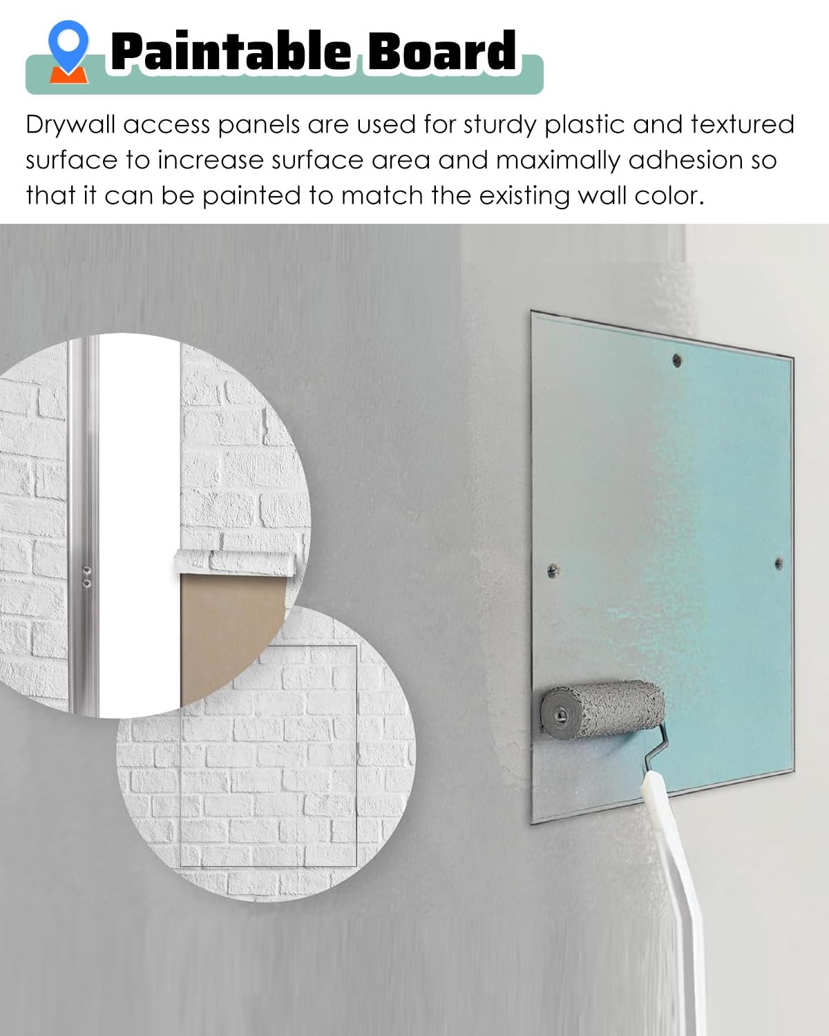 Trampilla Pladur Panel de Acceso a Pared Cartón Yeso Oculto al Ras Pintable, 60 x 120cm con Cerradura para Fontanería Eléctrica Ático Placa Bisagras Escotilla