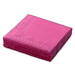 Fuchsia Beverage Napkins, 3-Ply Disposable Paper Napkins-Bar, Cocktail, Weddings, Birthday, EU Made, (20 Count)