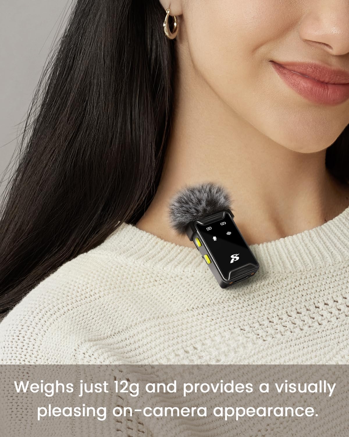 PQRQP Mini Microphone for iPhone, Android(Lightning/USB C), 80 H Battery Life, Hi-Fi Audio, 48kHz/24-bit, Wireless Microphones with Noise Cancellation for Video Recording, Streaming, 164ft Range