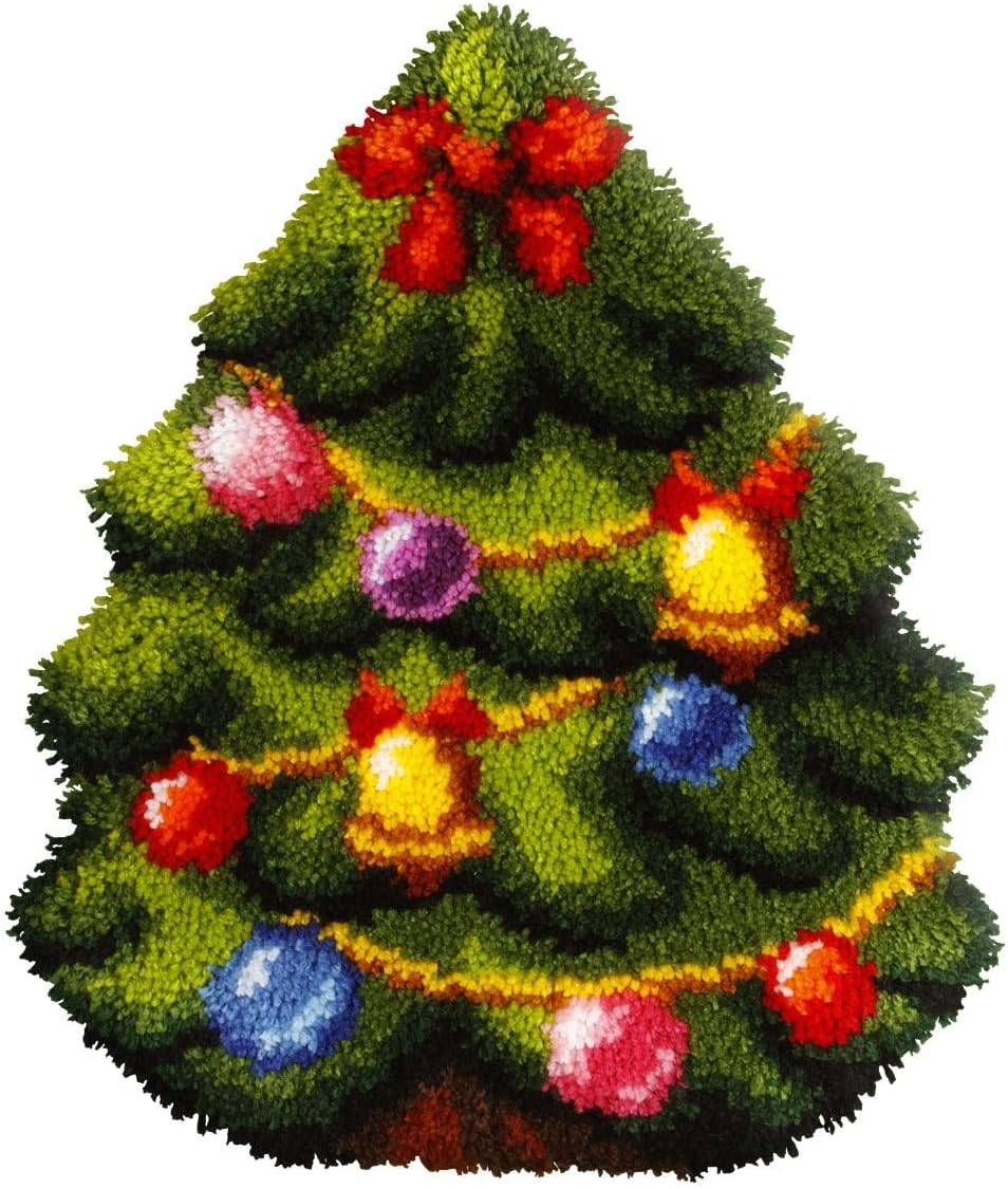 Wizardi Latch Hook Cushion kit Christmas Tree 4096 Orchidea