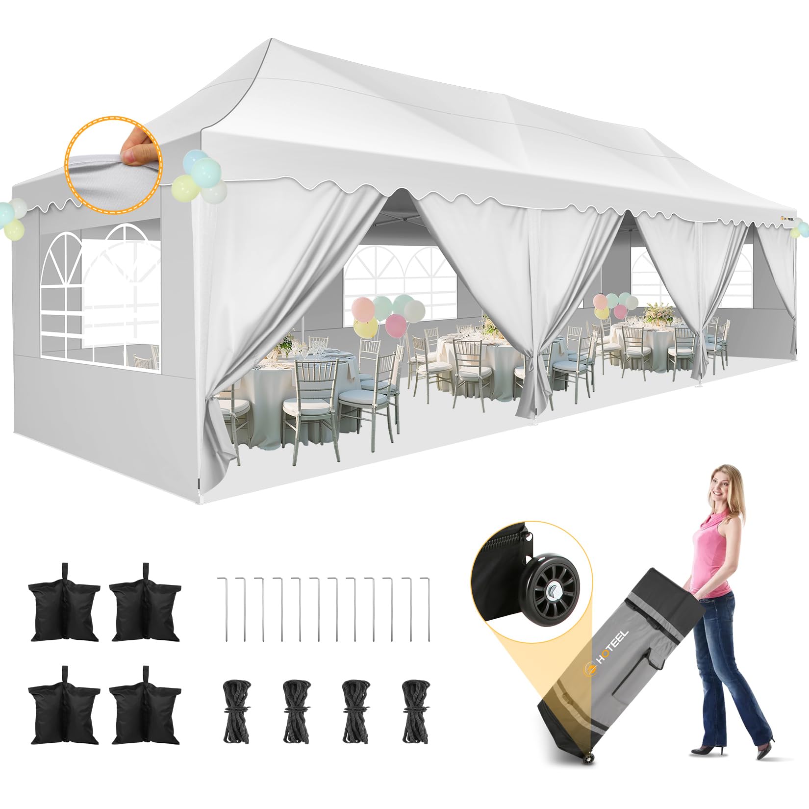 HOTEEL 10x30 Pop Up Canopy with 8 Sidewalls