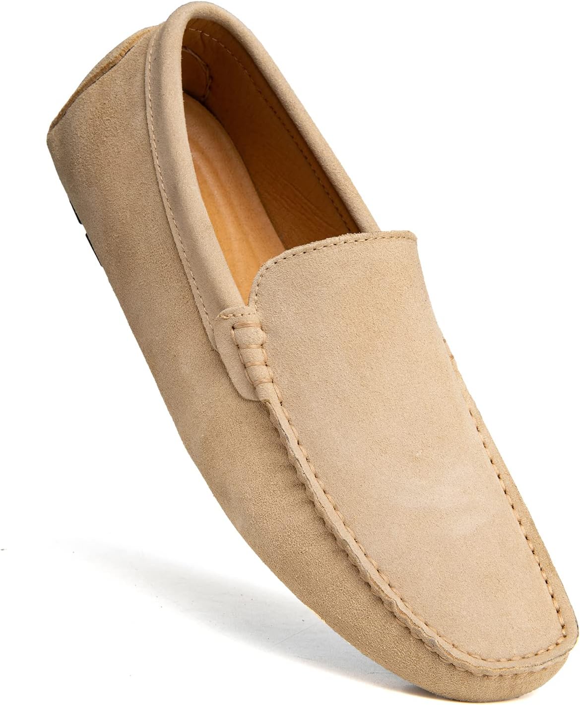 Go Tour Mens Handmade Suede Leather Casual Loafers Shoes - Image 3