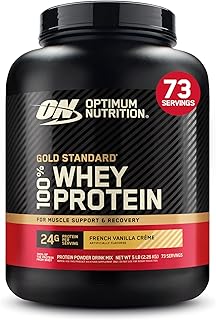 Optimum Nutrition Gold Standard 100% Whey Protein Powder, French Vanilla...