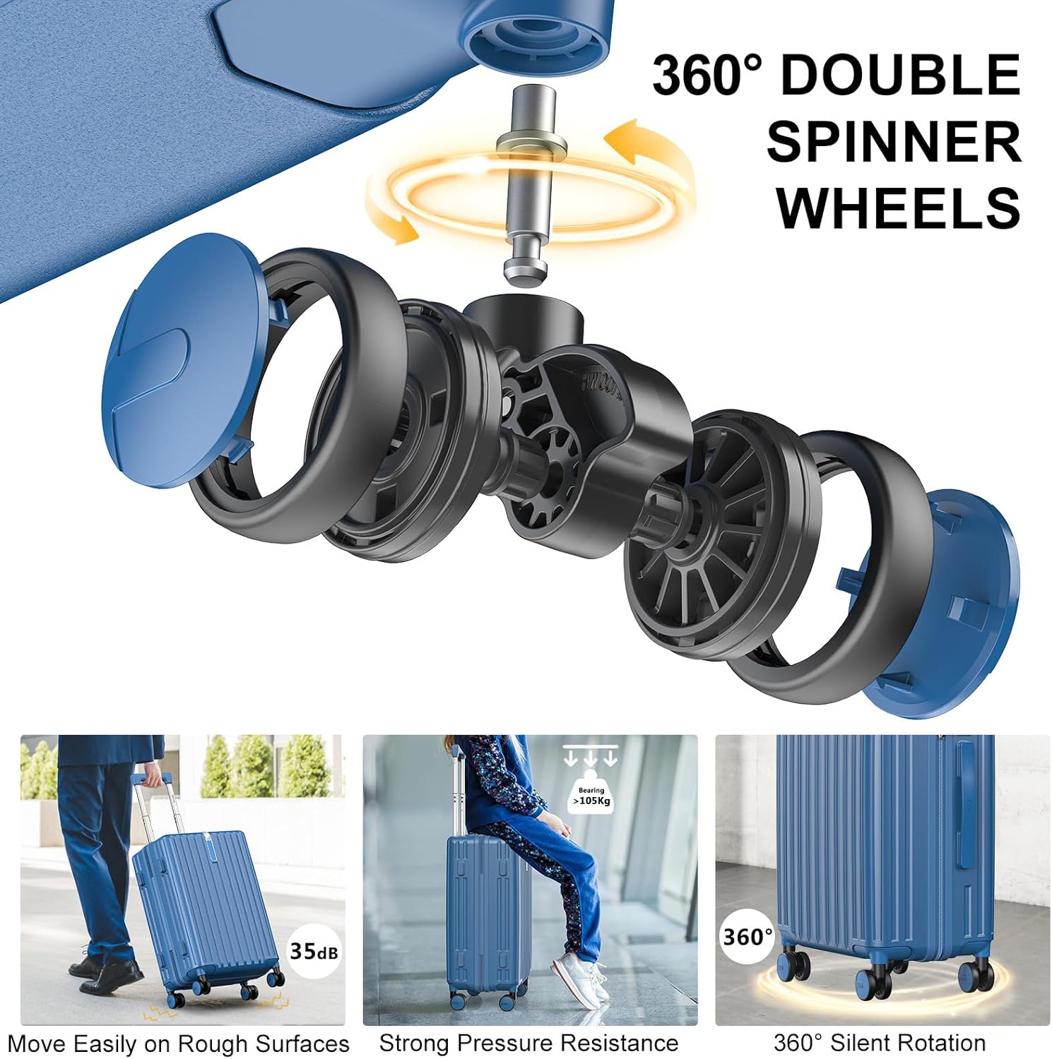 20 Inch Carry On Luggage 22x14x9 Airline Approved, PC Lightweight luggage with Spinner Wheels, 20 Inch Hardside Travel Luggage Bag with TSA Lock Rolling suitcase for Women