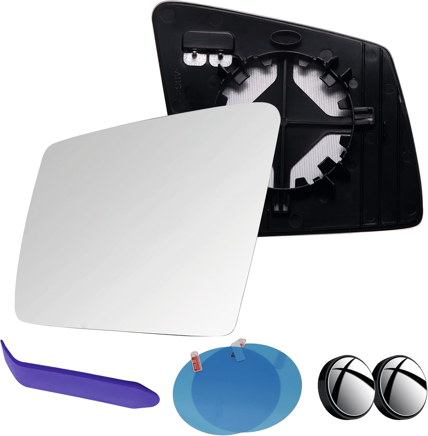 EAP Passenger Side Mirror Glass Compatible With Mercedes ML GL GLE GLS G-Class R Class, Heated With Blind Spot Without Auto Dimming, 1668101419