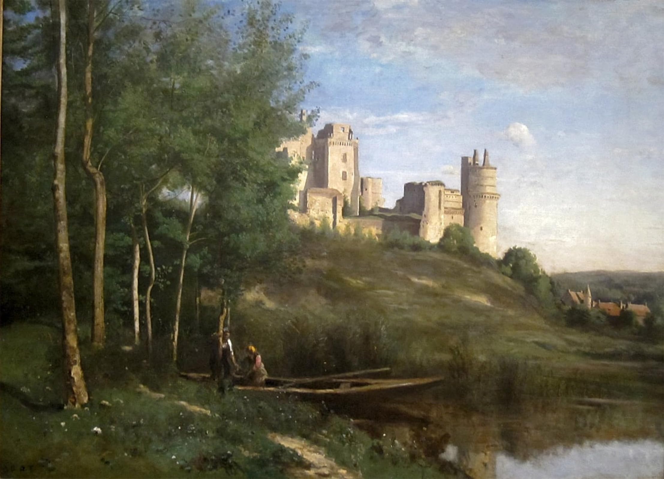 SERENDIPITP Aesthetic Poster Photo Wall Print Retro Picture Ruins of the Castle of Pierrefonds by Jean Baptiste Camille Corot Modern Wall Artwork for Home Decor 60x90cm