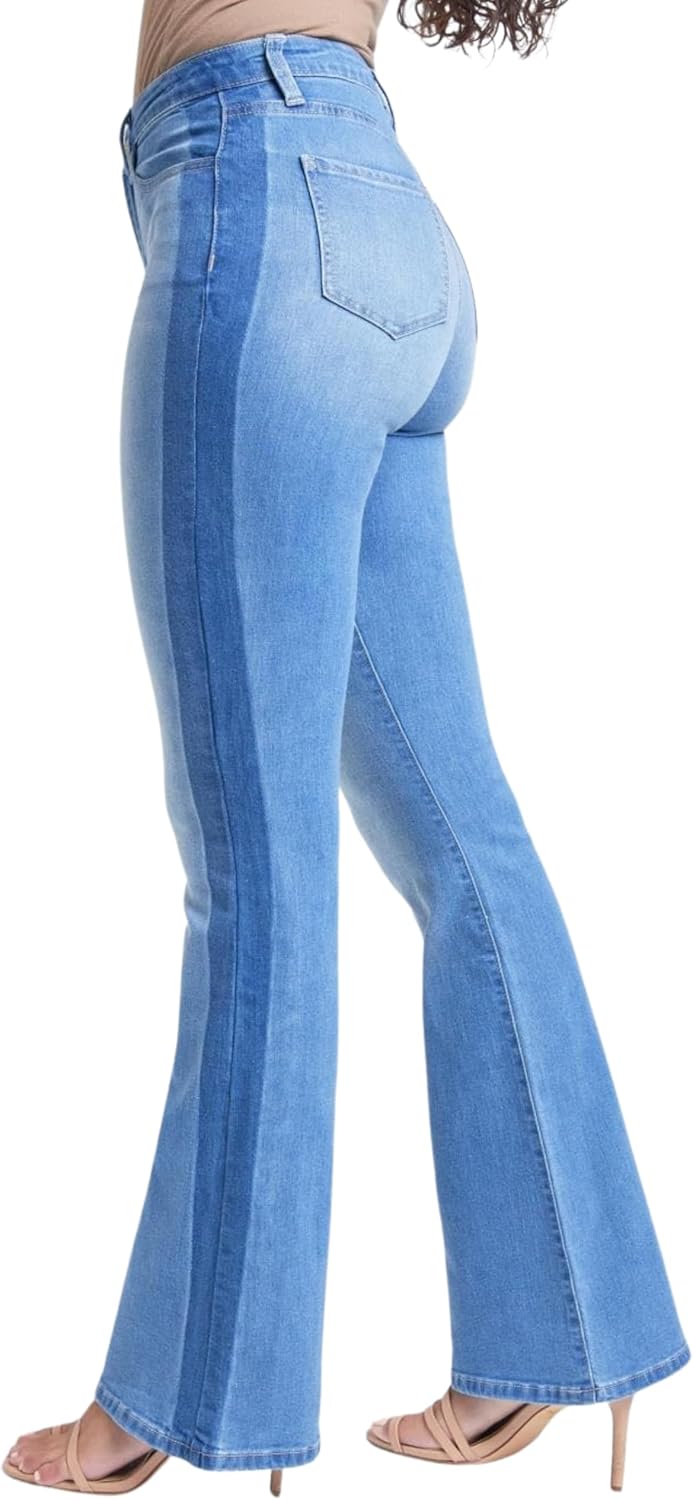 YMI Women's Flare Jeans with Shadow Side Panel, P79856 - Image 2