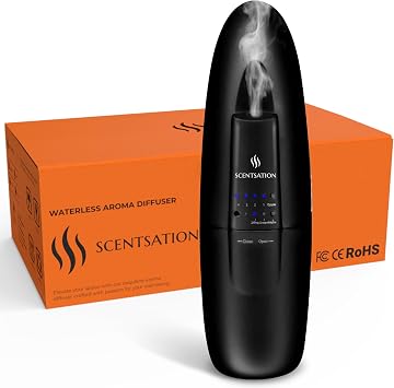 Plug-in Essential Oil Diffuser - Silent & Waterless Aromatherapy - Cold Air Diffusion, Wide Area Coverage up to 500 SqFt - Ideal for Home, Office, Spa (Plug-in Diffuser - Black)