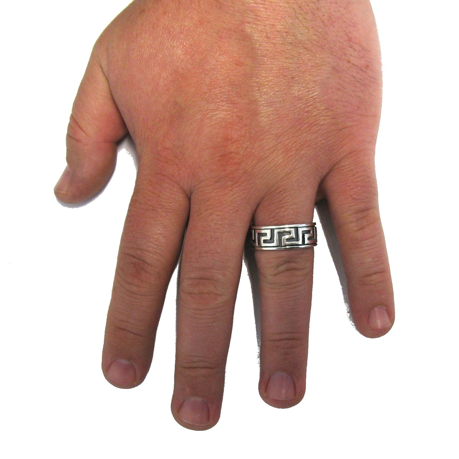 Sterling silber ring Mäander solide 925 Empress Größe 47-75 R000058