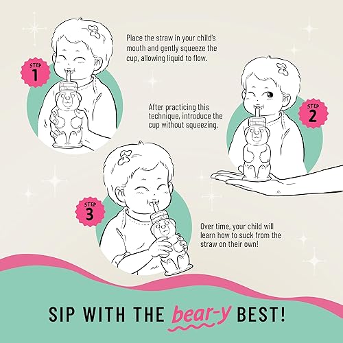 Miniatura 6 de Legendairy Milk Honey Bear - Vaso con popote de silicona para bebés (verde), 8 onzas, apto para lavavajillas, silicona de grado alimenticio, taza