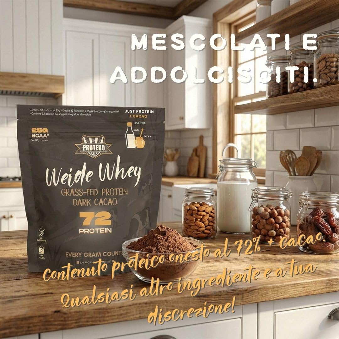 Protero Cacao da Latte di Pascolo – Preparato al Cioccolato • Qualità Grass-Fed • Senza Zuccheri né Dolcificanti Aggiunti • 800g