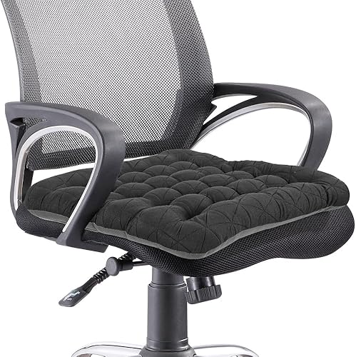 Miniatura 8 de BUYUE Good Support - Cojín para silla de oficina, jacquard de lujo con cojín de silicona antideslizante para asiento de escritorio de computadora