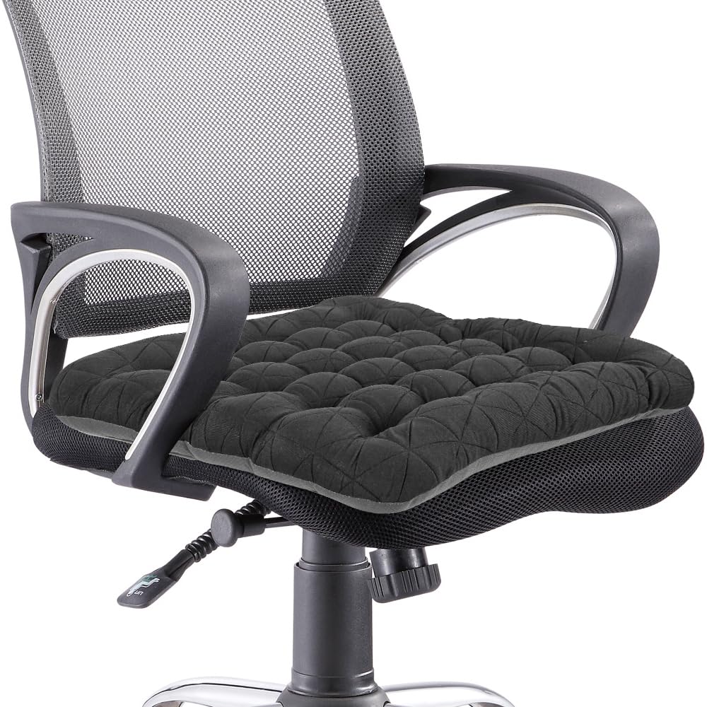 Luxury Bar Stool Cushion - Black Jacquard -14