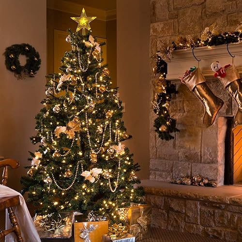 Miniatura 6 de Christmas Tree Topper Star with LED Lighted Star Treetop Rustic Holiday Tree Toppers Battery Powered for Indoor Xmas Ornaments Party Home Decoration