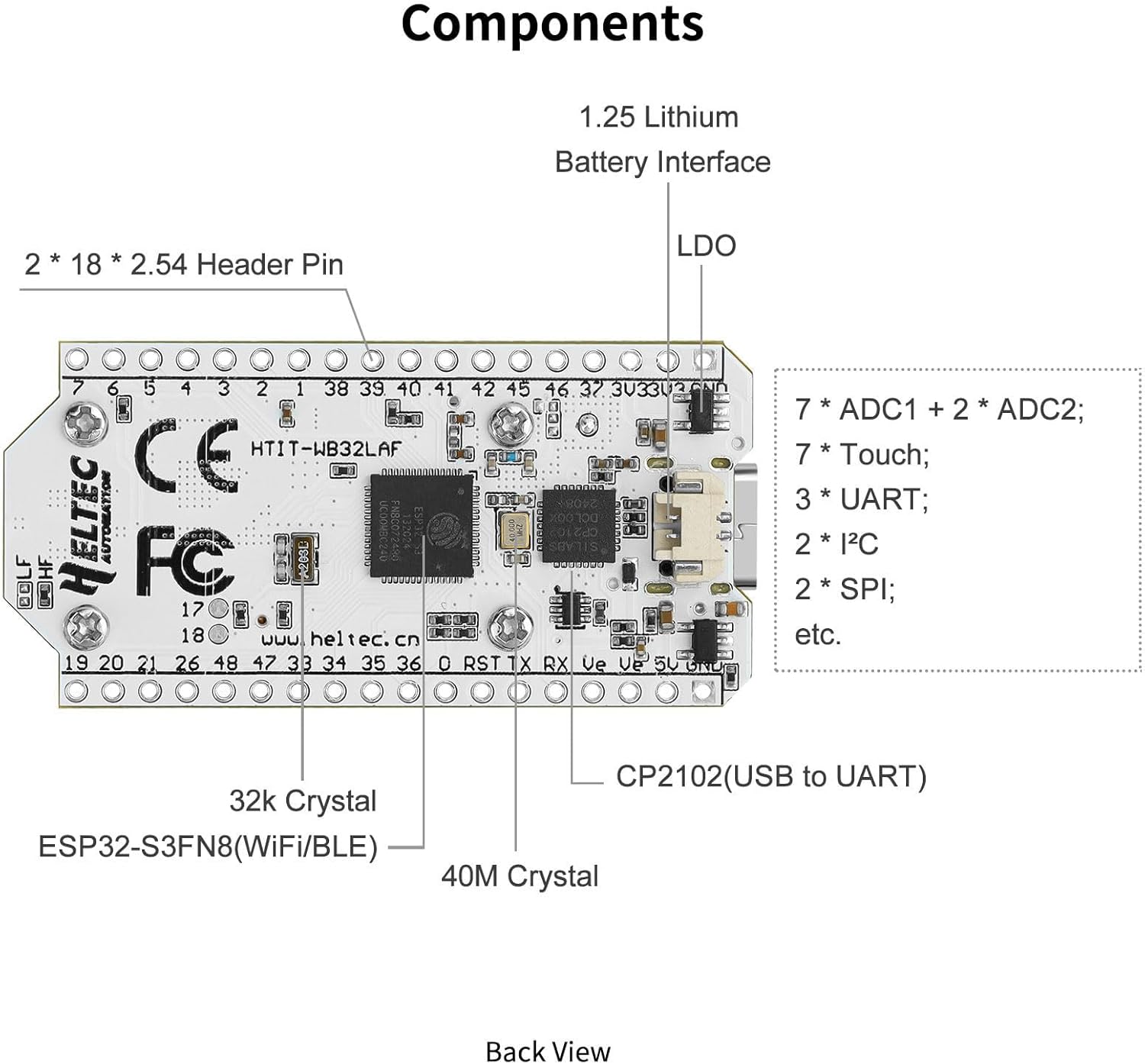 v3 esp32 lora Development Board with 0.96 inch OLED Display, sx1262 lora meshtastic, Dual core 240mhz, cp2102, WiFi Bluetooth, and 863-928mhz Antenna for arduino Smart Home