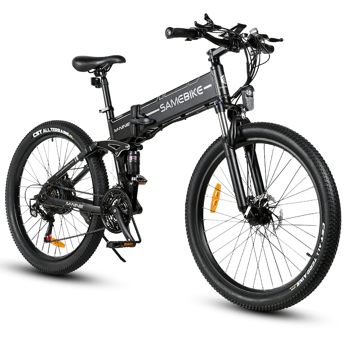 SAMEBIKE LO26-II Bicicleta Eléctrica de Montaña Adulto Batería Extraíble 48V14AH Bicicletas Eléctricas Plegables de 26 Pulgadas con Pantalla LCD de Velocidad Ebikes (LO26-II, White)