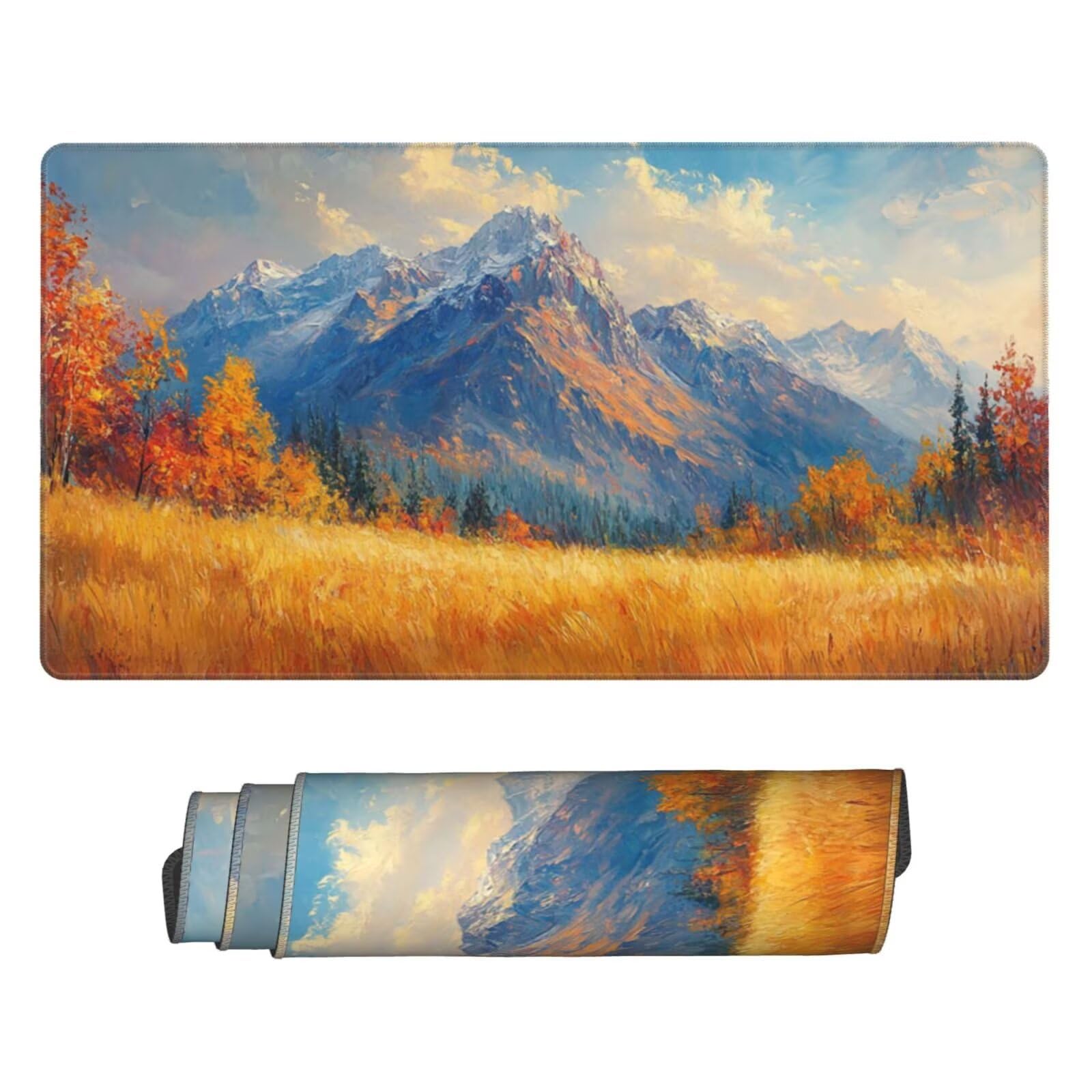 Podkładka pod mysz, gamingowa podkładka pod mysz, pasmo górskie, duża podkładka pod mysz, XXL, 160 x 80 x 0,3 cm, antypoślizgowa gumowa podstawa, zoptymalizowana pod czujniki gier, rozszerzona