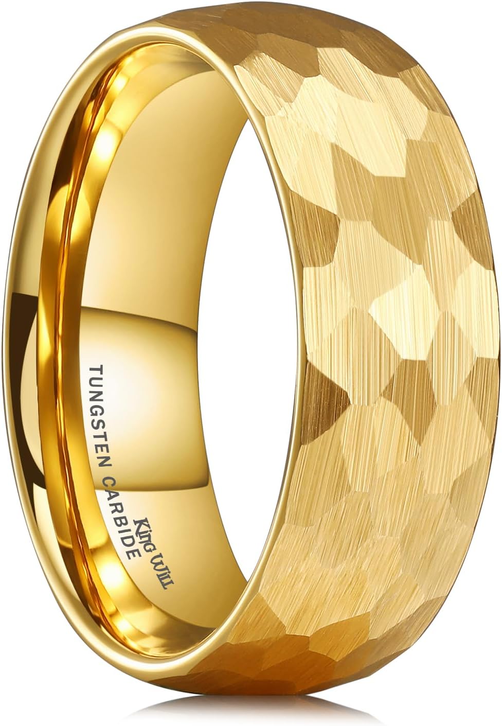6 mm/8 mm Tungsten Carbide Wedding Ring for Men & Women - Forged Ring in Black/Silver/Gold/Brown with Matte Brush Look, Comfort Fit