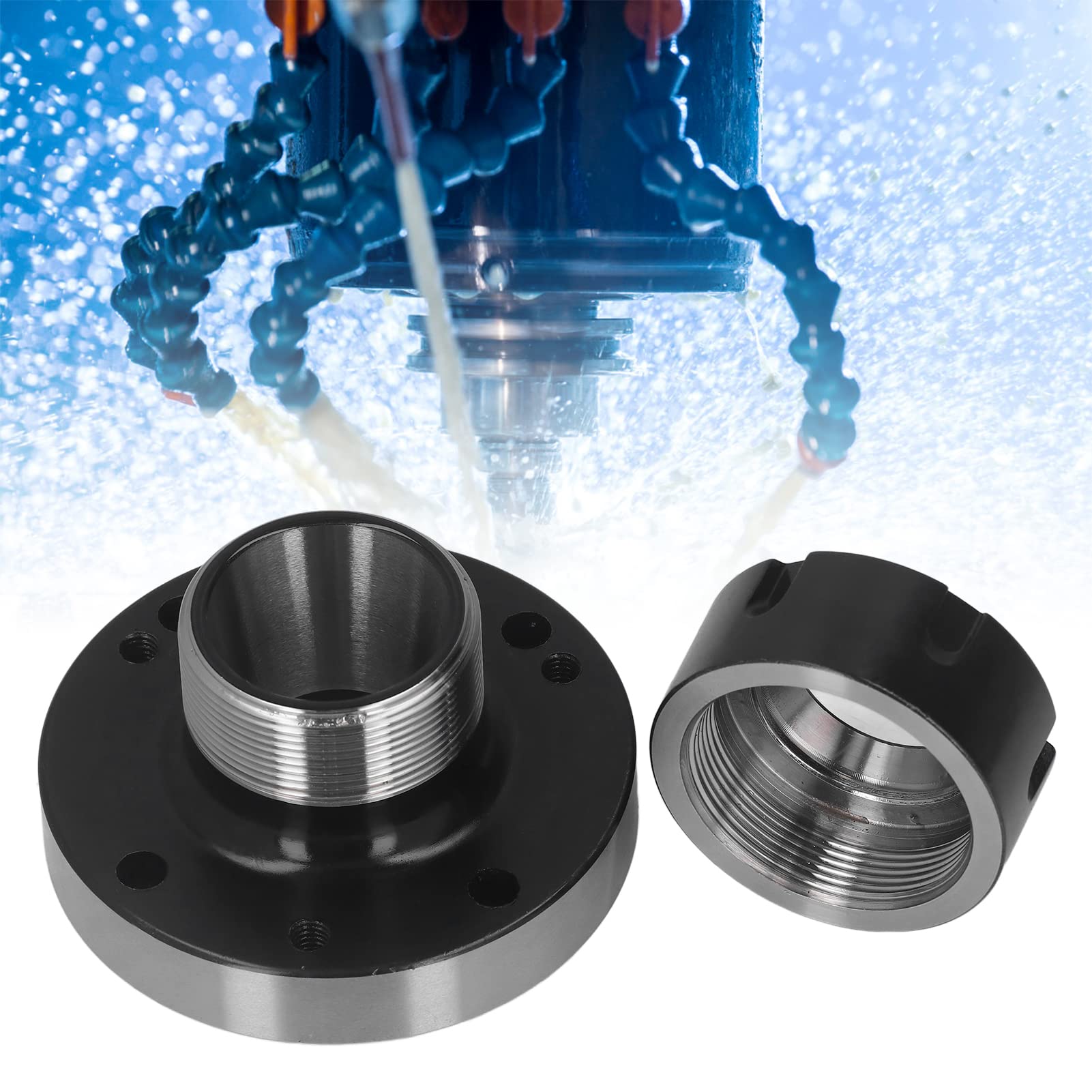 ER Portabrocas CNC de 100 mm de diámetro x 54 mm de altura, acero al carbono de alta precisión para fresadoras, torneado y grabado CNC