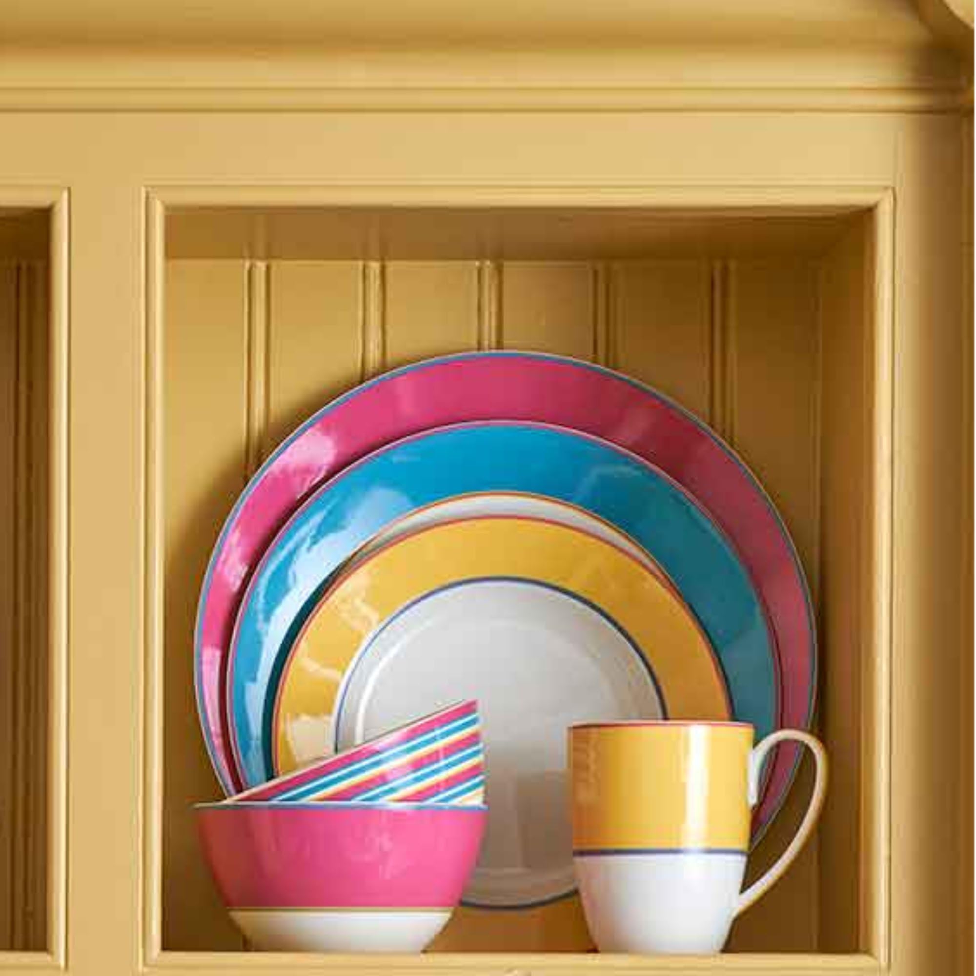 Spode Kit Kemp Calypso - Cuenco de 6 pulgadas, color amarillo vibrante, porcelana, apto para lavavajillas y microondas, ideal para pasta, cereales, sopa y arroz, uso doméstico y reuniones